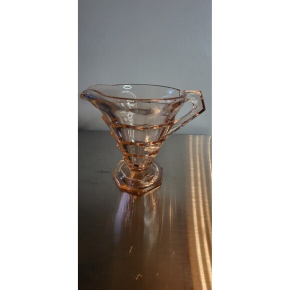 INDIANA GLASS Tea Room Pink Creamer and Open Sugar Depression Glass art deco - Picture 4 of 6